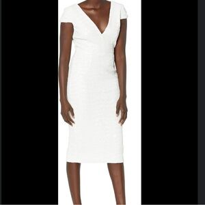 Dress the Population Allison plunging sequin cap-sleeve midi sheath dress Size L